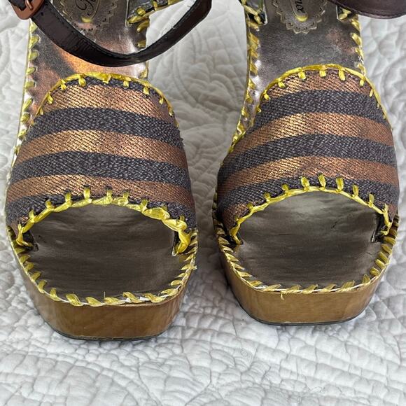 Poetic License London Women 39.5 (US 8) Invincible Summer Wooden Heeled Sandal - Picture 6 of 14